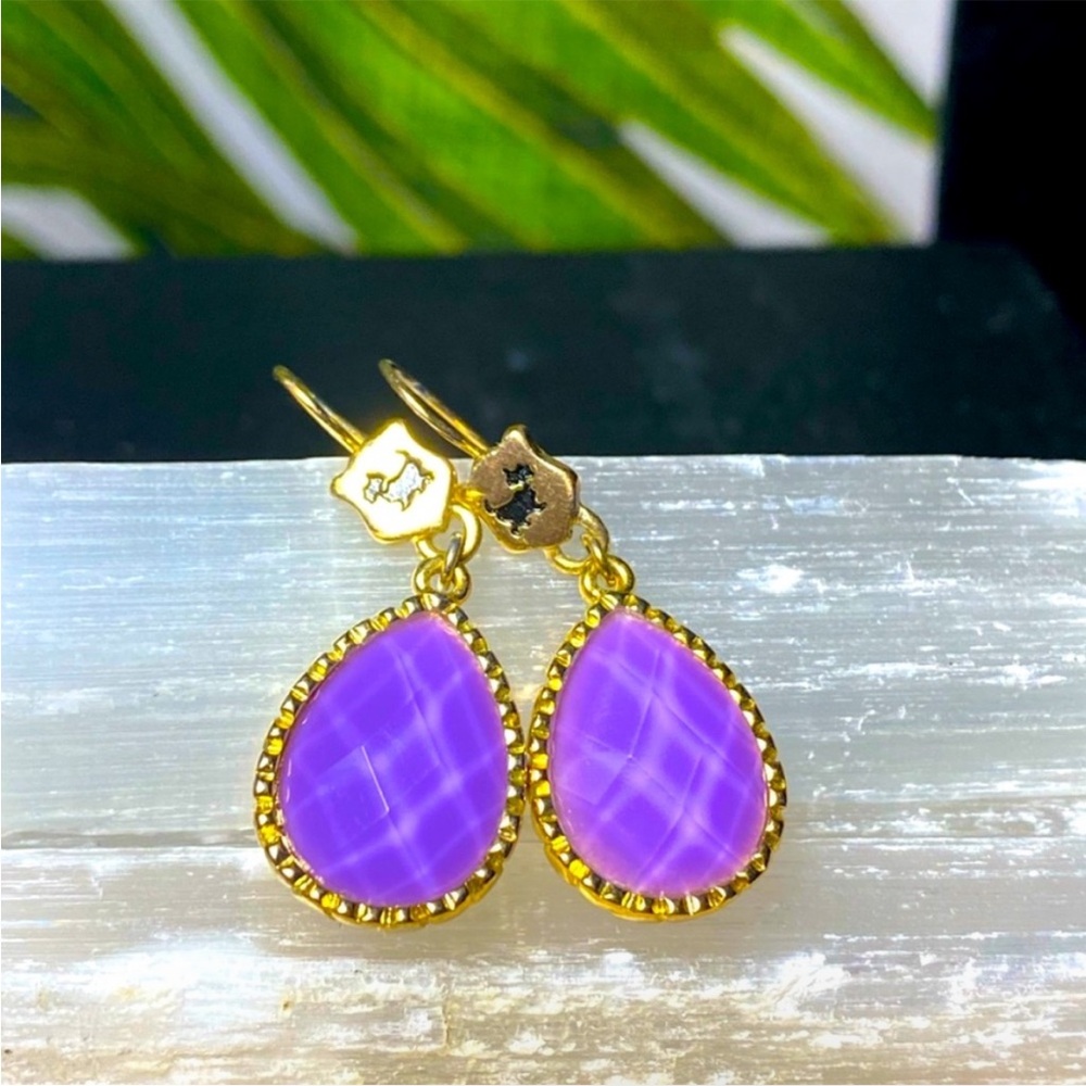 Vintage Purple Scottish Terrier Earrings